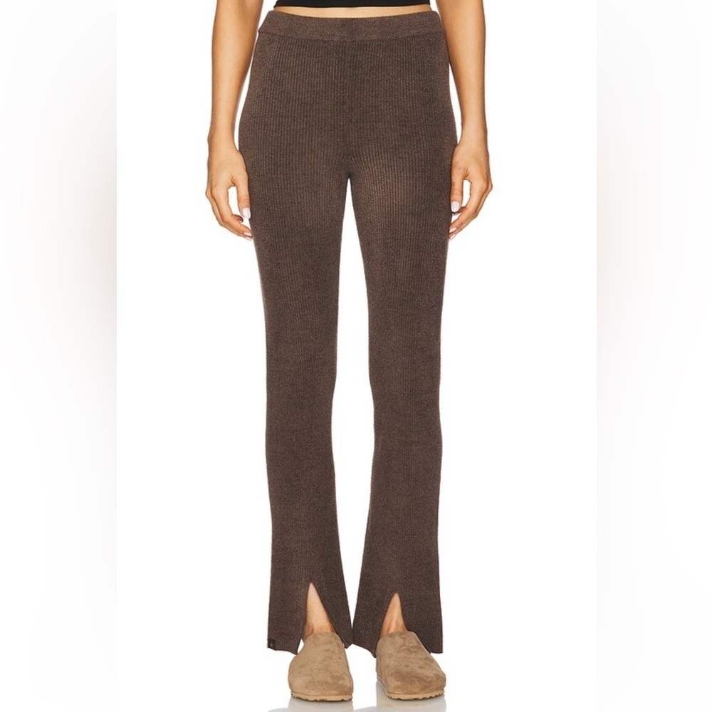Barefoot Dreams CozyChic Lite Front Slit Pants flares Java lounge Revolve XS